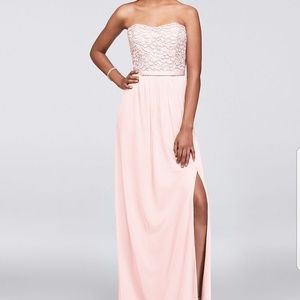 Bridesmaids Dress Petal Pink lace strapless